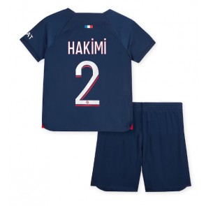 Paris Saint-Germain Achraf Hakimi #2 Hemmakläder Barn 2023-24 Kortärmad (+ Korta byxor)